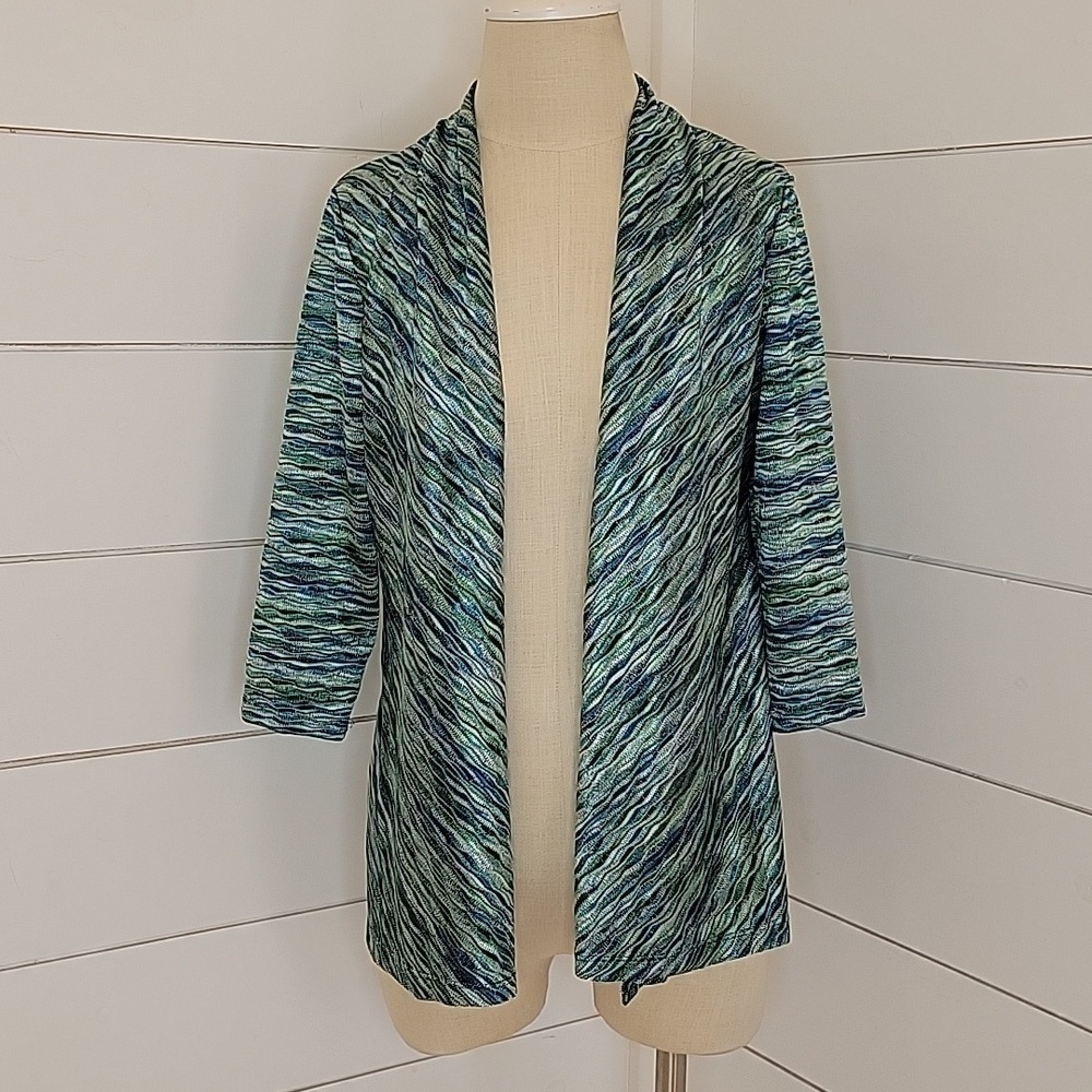 JM Collection small lightweight cardigan shades of green